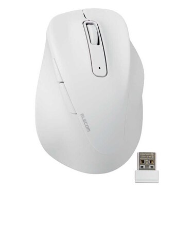 エレコム　ワイヤレスマウス 無線 2.4GHz 静音 抗菌 5ボタン Lサイズ Windows Mac ChromeOS対応 医師監修 EX-G ホワイト MXGL30DBSKCWH