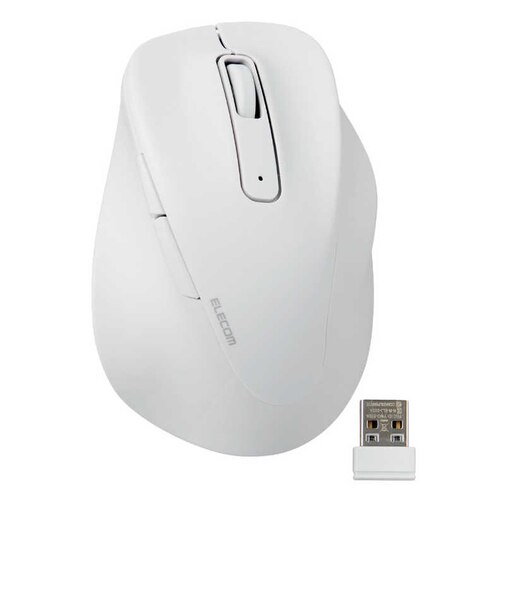 エレコム　ワイヤレスマウス 無線 2.4GHz 静音 抗菌 5ボタン Lサイズ Windows Mac ChromeOS対応 医師監修 EX-G ホワイト MXGL30DBSKCWH
