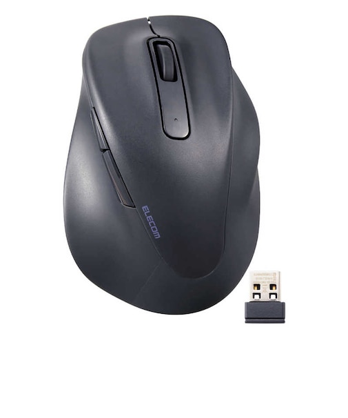 エレコム　ワイヤレスマウス 無線 2.4GHz 静音 抗菌 5ボタン Mサイズ Windows Mac ChromeOS対応 医師監修 EX-G ブラック MXGM30DBSKCBK