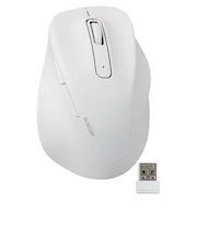 エレコム　ワイヤレスマウス 無線 2.4GHz 静音 抗菌 5ボタン Mサイズ Windows Mac ChromeOS対応 医師監修 EX-G ホワイト MXGM30DBSKCWH