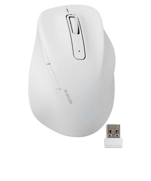 エレコム　ワイヤレスマウス 無線 2.4GHz 静音 抗菌 5ボタン Mサイズ Windows Mac ChromeOS対応 医師監修 EX-G ホワイト MXGM30DBSKCWH
