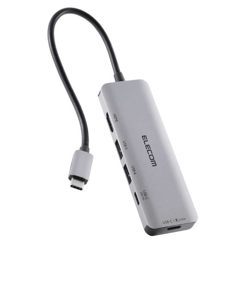 エレコム　USB-C ドッキングステーション 85W PD充電 4K HDMI 高速転送 ハブ USB 3.2 MacBook/iPad/Windows等対応 シルバー DST051BPSV