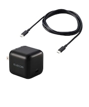 エレコム　USB 充電器 65W PD PPS対応 1ポート USB-C GaN II コンパクト 折りたたみプラグ PSE適合 MacBook iPad iPhone Switch 対応 1.5m ブラック MPAAC12565BK