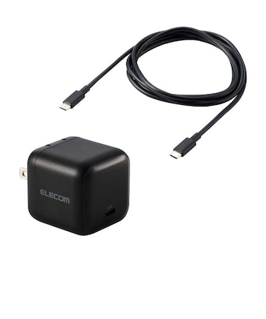 エレコム　USB 充電器 65W PD PPS対応 1ポート USB-C GaN II コンパクト 折りたたみプラグ PSE適合 MacBook iPad iPhone Switch 対応 1.5m ブラック MPAAC12565BK