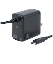 ナカバヤシ　GAN 65W PD充電器ケーブル一体型 2m JYUAC0220BK