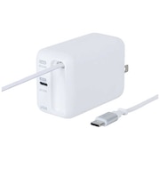 ナカバヤシ　巻取りケーブル付 USB PD充電器 65W対応 JYUACR0165W
