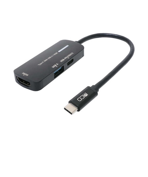 ナカバヤシ　PD対応 Type-C to HDMI変換アダプタ USB3.0 Aポート搭載 USA-PHA1 ［USB Power Delivery対応］ USAPHA1