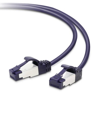 エレコム　CAT8 LANケーブル 爪折れ防止 スリム(3m･ブルーメタリック) LDOCTSTBM30