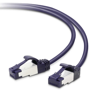 エレコム　CAT8 LANケーブル 爪折れ防止 スリム(5m･ブルーメタリック) LDOCTSTBM50