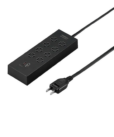ヤザワ　コンセント 革命 8個口 PD33W付 USB(Type-A、Type-C)付き PSE認証 ［2.0m / 8個口 / スイッチ無 / 2ポート］ H5802PD33BK