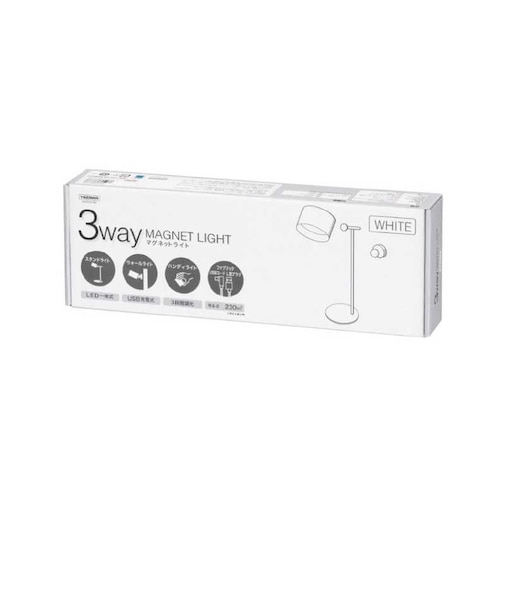 ヤザワ　3wayマグネットライト （丸タイプ） ホワイト SDL05W01WH LED白色 [LED /白色] SDL05W01WH