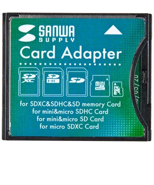サンワサプライ　変換アダプタ(SDHC/SDXC⇒コンパクトフラッシュ) ADRSDCF2