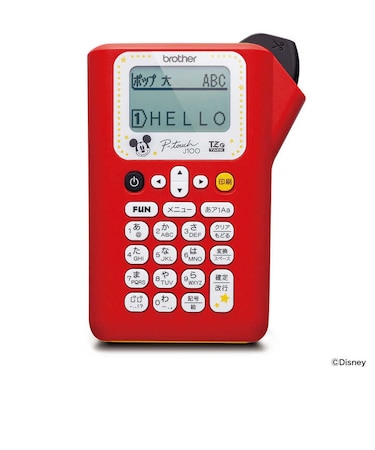 ブラザー　ラベルライター P-touch(ピータッチ) ミッキーレッド PTJ100MCR