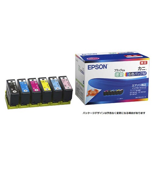 エプソン　純正プリンターインク カニ(ブラックのみ増量) 6色パック KNI6CLM
