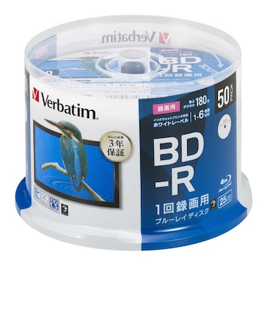 VERBATIMJAPAN　録画用BD-R 1-6倍速 25GB 50枚(スピンドル) VBR130RP50SD1B