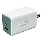 オズマ　PowerDelivery45W出力 AC-USB充電器 2Port(C＆A) ホワイト ［2ポート /USB Power Delivery対応 /］ ACUC45PQGWH