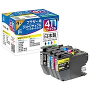 ジット　ブラザー brother：ブラザーLC411PK 4色パック対応 リサイクルインク カートリッジ 4色パック JIT-B4114P