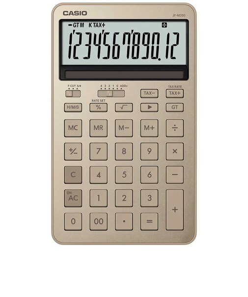 カシオ　デザイン電卓 ［12桁］ ゴールド JFM200GDN