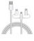 エレコム　スマートフォン用USBケーブル 3in1 microUSB+Type-C+Lightning 1.2m ホワイト MPAAMBLCAD12WH