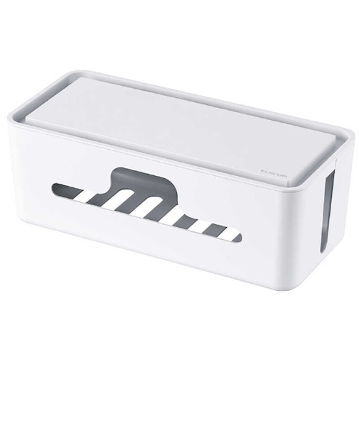 エレコム　多機能ケーブル収納ボックス スタンド付 小 EKCBOX003WH