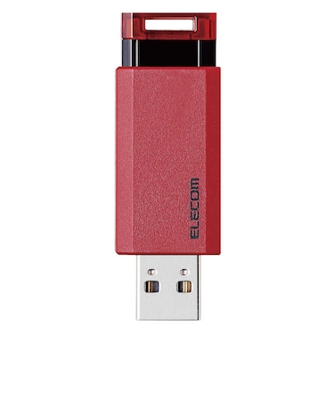 エレコム　USBメモリー USB3.1(Gen1)対応 ノック式 オートリターン機能付 128GB レッド MFPKU3128GRD