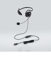 エレコム　ヘッドセット (ステレオ/有線/USB接続/両耳/ネックバンド型/無指向性/ヘッドホン/マイク付き)ブラック HSNB05UCBK
