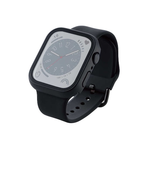 エレコム　アップルウォッチ カバー Apple Watch Series 8 / 7 45mm フルカバー ケース 強化ガラス  ブラック AW22AFCGOBK