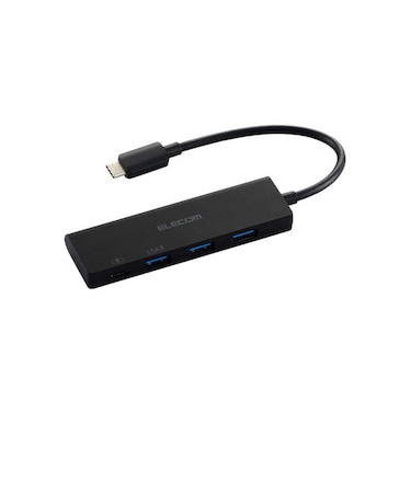 エレコム　USBHUB USB-C 5Gpbs USB-A×3 Type-C-×1 PD100W対応 バスパワー 4ポート U3HCH040PBK
