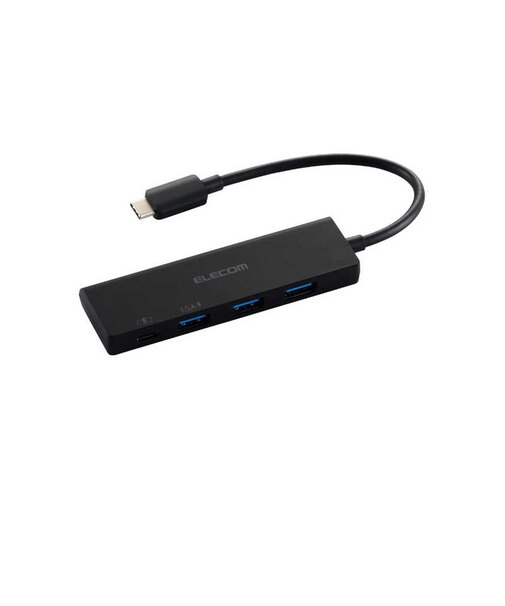 エレコム　USBHUB USB-C 5Gpbs USB-A×3 Type-C-×1 PD100W対応 バスパワー 4ポート U3HCH040PBK