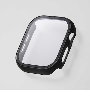 エレコム　アップルウォッチ カバー ［46mm］ フルカバー ケース セラミックコート ゴリラガラス ブラック AW24AFCGOCBK