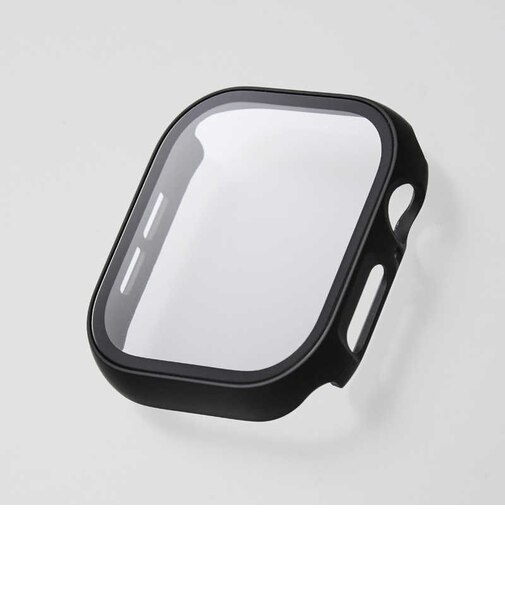 エレコム　アップルウォッチ カバー ［46mm］ フルカバー ケース セラミックコート ゴリラガラス ブラック AW24AFCGOCBK