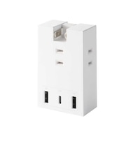 エレコム　電源タップ USB タップ 直挿し コンセント 3口 Type-C ×1 USB-A ×2 コンパクト 雷ガード ほこり防止シャッター 絶縁キャップ PSE適合 ホワイト TU073A2CWH