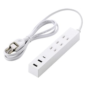 エレコム 延長コード 電源タップ USB タップ 1.5m コンセント 3口 Type-C ×1 USB-A ×2 雷ガード ほこり防止シャッター 絶縁キャップ PSE適合 ホワイト TU083A2C15WH