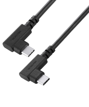 エレコム　USB2.0ケーブル C-Cタイプ 認証品 USB PD対応 最大240W 両端L字コネクタ やわらか 1.5m U2CCLLEY15NBK