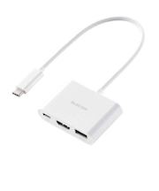 エレコム　ドッキングステーションUSB PD対応 USB-A×1 USB-C×1 HDMI×1 DST030BPWH