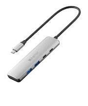 SUNEAST　USB Type-C ドッキングステーション マルチハブ 4in1 (USB-A×2、C×2) ケーブル長25cm アルミ合金 シルバー SE-HUB041JNNNNF