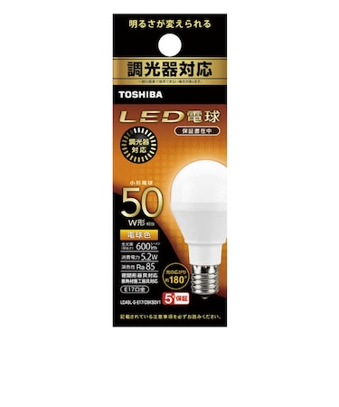東芝　LED電球(調光対応) ［E17 /電球色 /1個］ LDA5LGE17DSK50V1