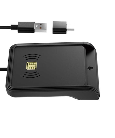AREA　接触型＆非接触型両対応ICカードリーダー USB-C ＋ USB-A接続 (Mac/Windows11対応) ［マイナンバーカード対応］ ブラック SDMYC03B