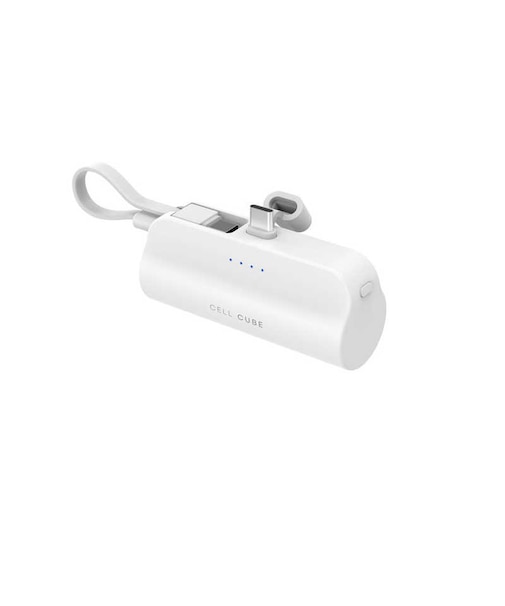 ファンマックスジャパン　CellCube ケーブルレスモバイルバッテリー 5000mAh ホワイト ［2ポート］ CCPB02-WH