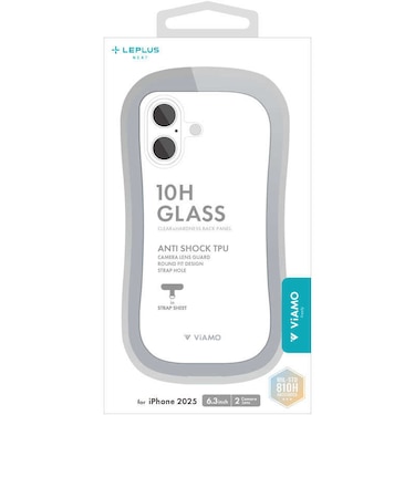 MSソリューションズ　iPhone 17ケース「ViAMO freely」超硬度・耐傷・耐衝撃ガラスハイブリッドケース ライト グレー LNIM25VMFLGY