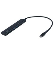 ナカバヤシ USB3.2Gen1仕様 Type-Cアルミコンボハブ 3ポート COMC3SD143BK