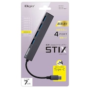ナカバヤシ　ＵＳＢハブ STIX TypeC ［バスパワー /4ポート /USB 3.2 Gen1対応］ UHC3324GY