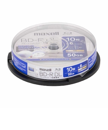 マクセル　録画用ブルーレイディスク BD-RDL 10枚入り maxell ［10枚 / 50GB / インクジェットプリンター対応］ BRV50WPH.10SP