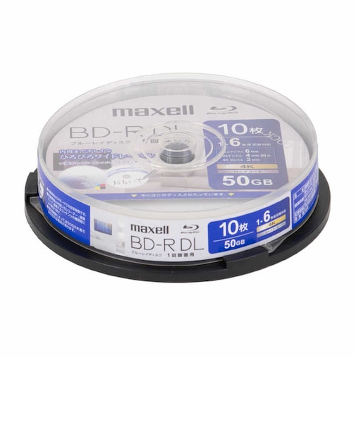 マクセル　録画用ブルーレイディスク BD-RDL 10枚入り maxell ［10枚 / 50GB / インクジェットプリンター対応］ BRV50WPH.10SP