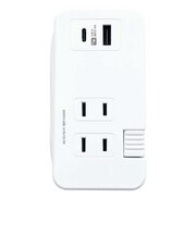 カシムラ 旅行用電源タップAC3 USBA+C 3A 0.2m WM29