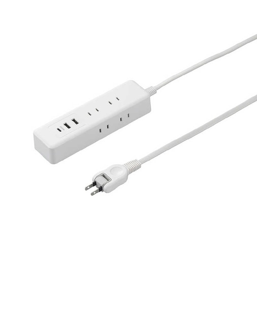 ヤザワ　USBタップ6個口PD20W1.5m 白 高出力PD対応 20W USBポート Type-A×2、Type-C×1 ［1.5m / 6個口 / スイッチ無 / 3ポート］ H49015PD20WH