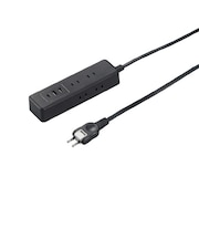 ヤザワ　USBタップ6個口PD20W1.5m 黒 高出力PD対応 20W USBポート Type-A×2、Type-C×1 ［1.5m / 6個口 / スイッチ無 / 3ポート］ H49015PD20BK