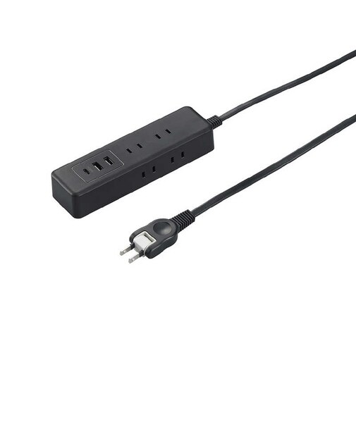 ヤザワ　USBタップ6個口PD20W1.5m 黒 高出力PD対応 20W USBポート Type-A×2、Type-C×1 ［1.5m / 6個口 / スイッチ無 / 3ポート］ H49015PD20BK
