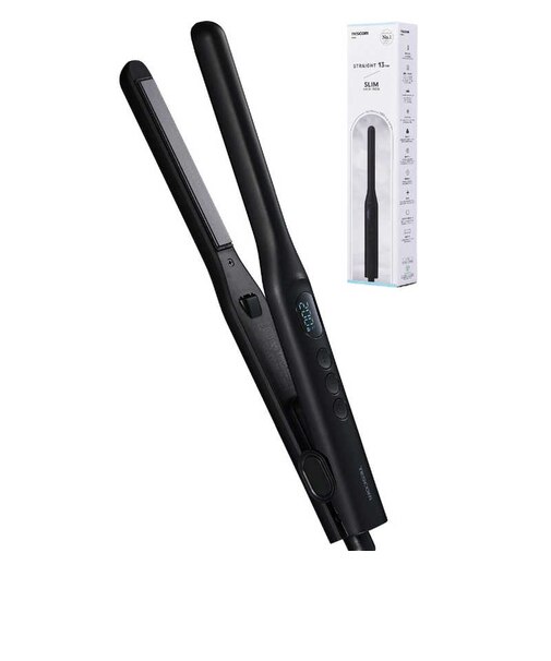 テスコム　ストレートアイロン マイナスイオン スリムプレート 13mm 120℃～200℃ 海外対応 交流(コード)式 ブラック TS368AK