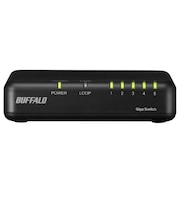 BUFFALO　Giga5ポート スイッチングハブ 電源外付け プラスチック筐体 マグネット付属 LSW7GT5EPCBK